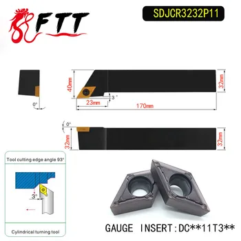 

SDJCR3232P11 93 Degrees External Turning Tool Holder For DCMT11T304 DCMT11T308 Used on CNC Lathe Machine