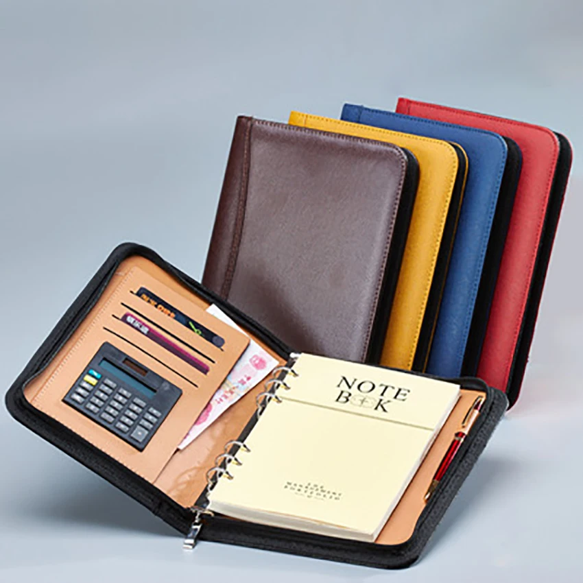 

A5/A6/B5 Zipper Notebook With Calculator Business Stationery Travel Journal Notebook Document Bag Can Customize Logo