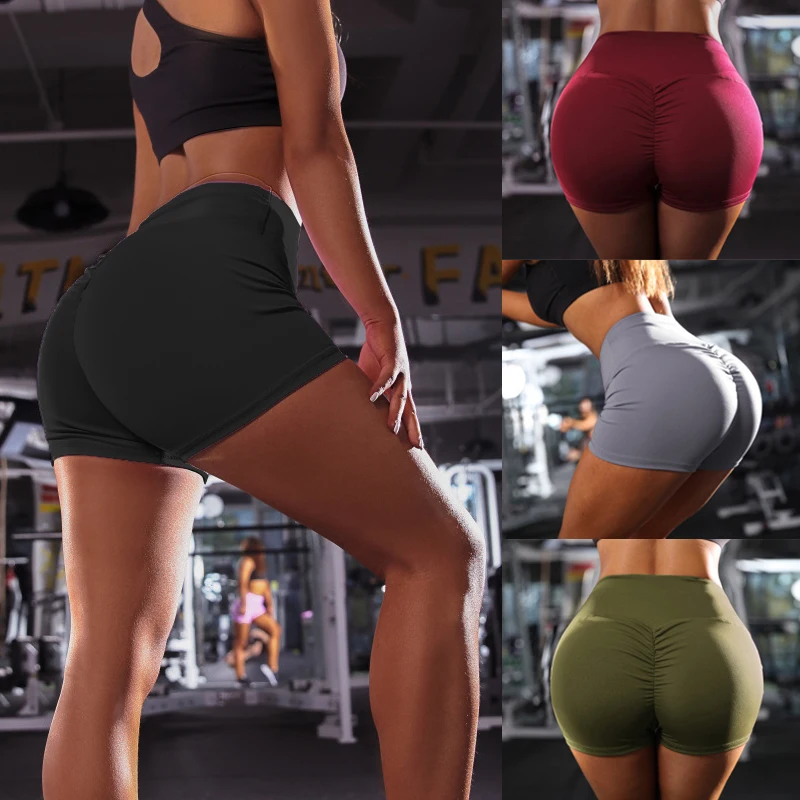 

Summer Women Shorts Hight Waist Skinny Daily Gym Short Running Casual Elastis Waist Waistband Skinny Casual Short Pants 5Colors