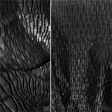 50 см* 145 см/шт. Черная Лазерная волна плиссированная ткань складки плиссированная юбка дизайнерская ткань