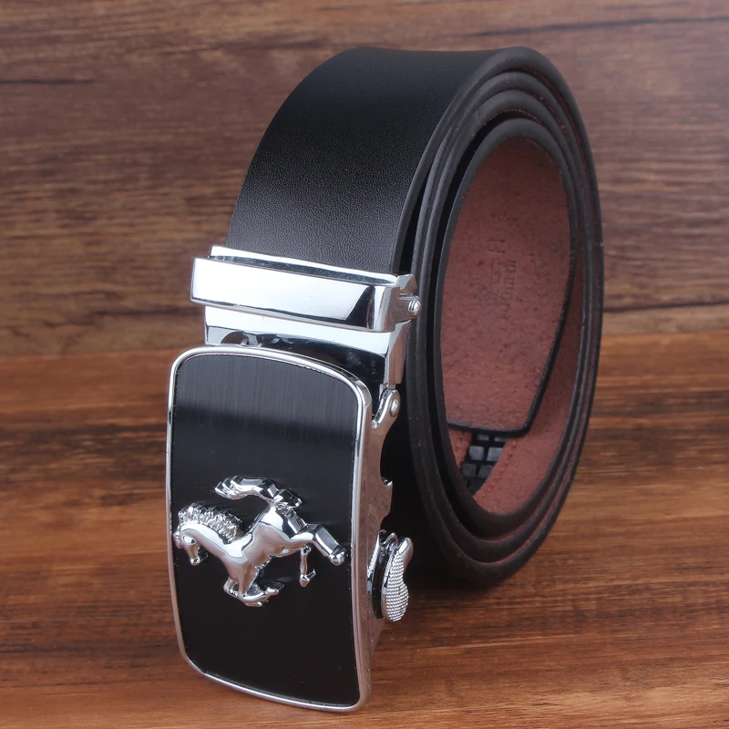 High Quality Genuine Leather Men Automatic Belt Buckle Strap Waistband Accessory