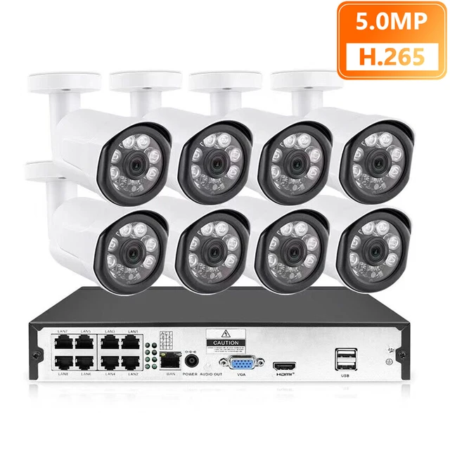 $US $146.40  8CH POE System 5MP NVR H.265 Night Vision Outdoor Waterproof Network Camera CCTV Security System Su