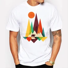 Новое поступление, простая Дизайнерская мужская футболка с изображением горы и медведя, крутые топы, хипстерские футболки с коротким рукавом