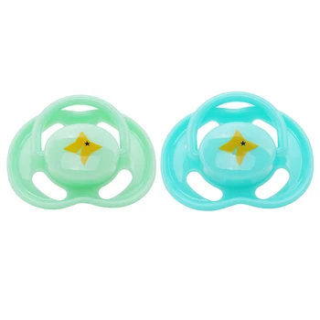 

Luminous Baby Pacifier Silicone Safe Glow Cartoon Shape Cover Pacifier 2 Pcs