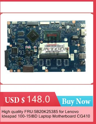 Motherboard For Lenovo Ideapad 100-15IBY 100-15IBD Laptop Motherboard CG410/CG510 NM-A681 SR240 I3-5020U DDR3L 100% Tested