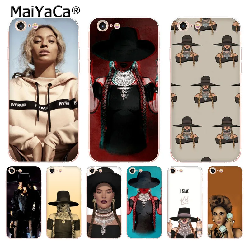 

MaiYaCa pop music singer Beyonce woman soft tpu Phone Accessories Case for iPhone 8 7 6 6S Plus X 10 5 5S SE 5C case Coque