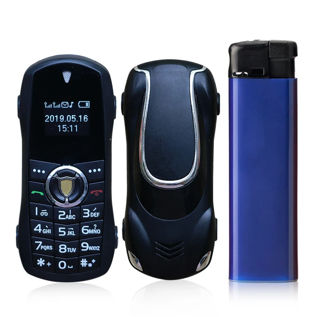 Cheap Small Car Model Mobile Phone For Child Student BT Dial Black List Super Mini Size Plastic Low Radiation Sar Pocket Spare Phone