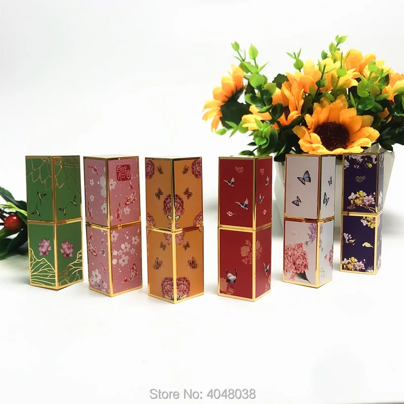 12.1mm 3D Chinese Classical Lip Balm Tube Empty Plastic Refillable Bottle Lipstick Tube Magnetic Buckle Lipbalm Container (5)