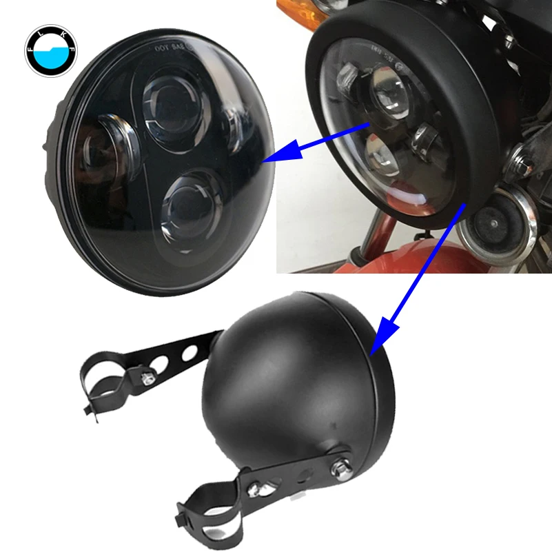 5.75 inch led Headlight Projector For Motorcycle Softail Slim+Led Mount
