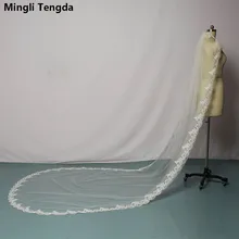 Свадебные 3 м одна Слои кружево свадебная Фата с расческой свадебная фата цвета слоновой кости/Белый Элегантные свадебные аксессуары свадебная фата вуаль де-Мари, Новинка