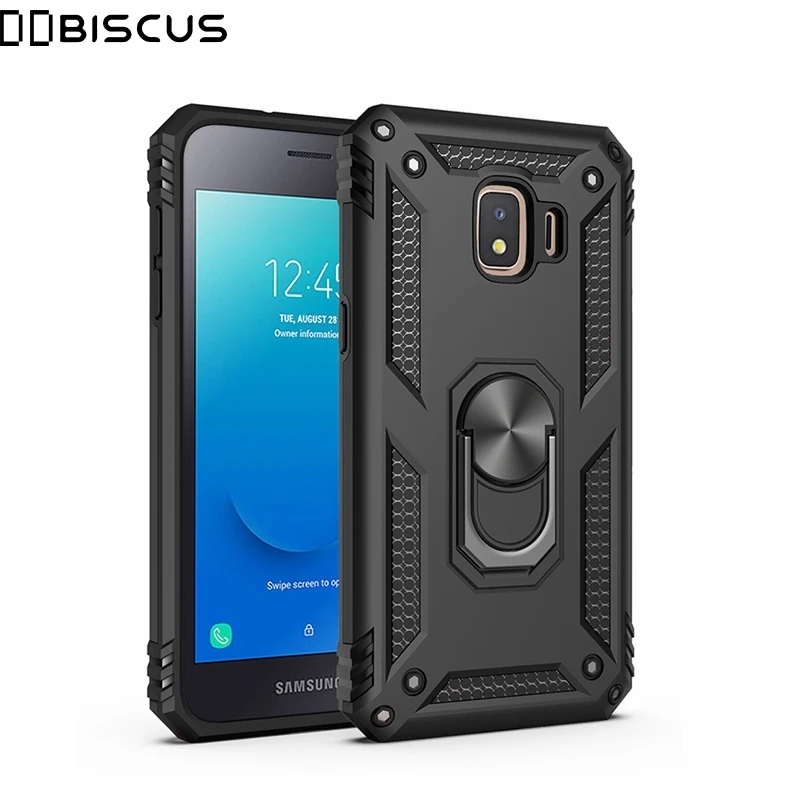 

Luxury Armor Soft Shockproof Case For Samsung Galaxy J2 Core 2018 SM-J260F/DS J260 J2Core Silicone Bumper Hard Cover Metal Ring