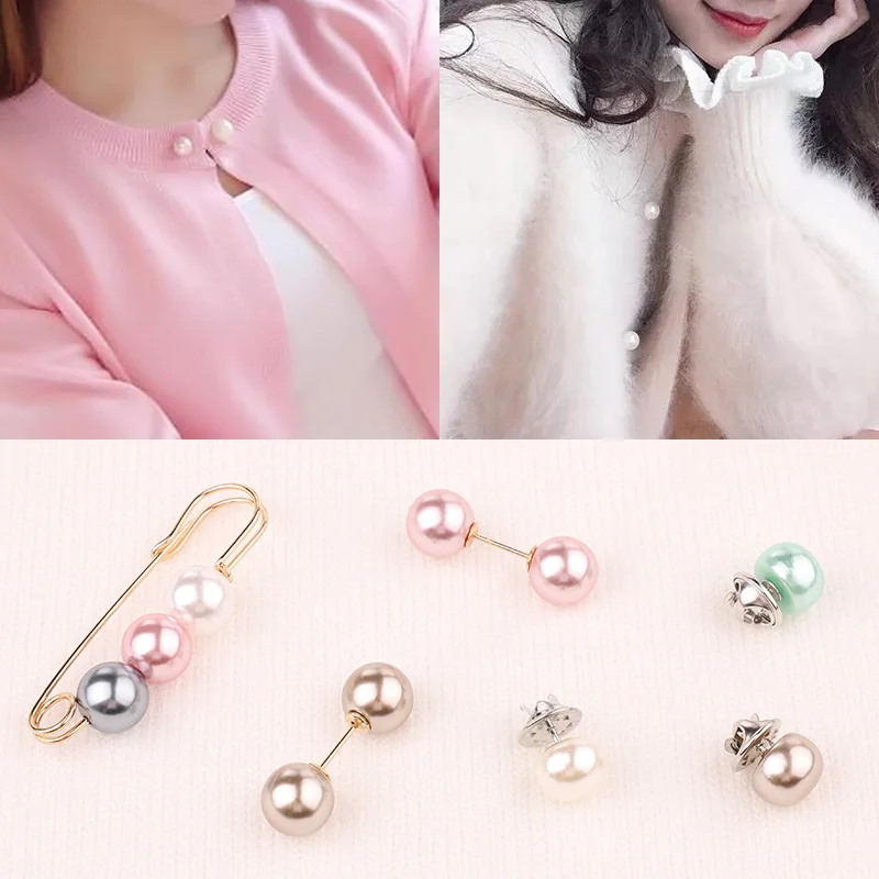 

Many design Woman/Girl Imitation Pearl Brooch Classic Charm High Quality Accessories Simple Double Pearls colorful Brooches