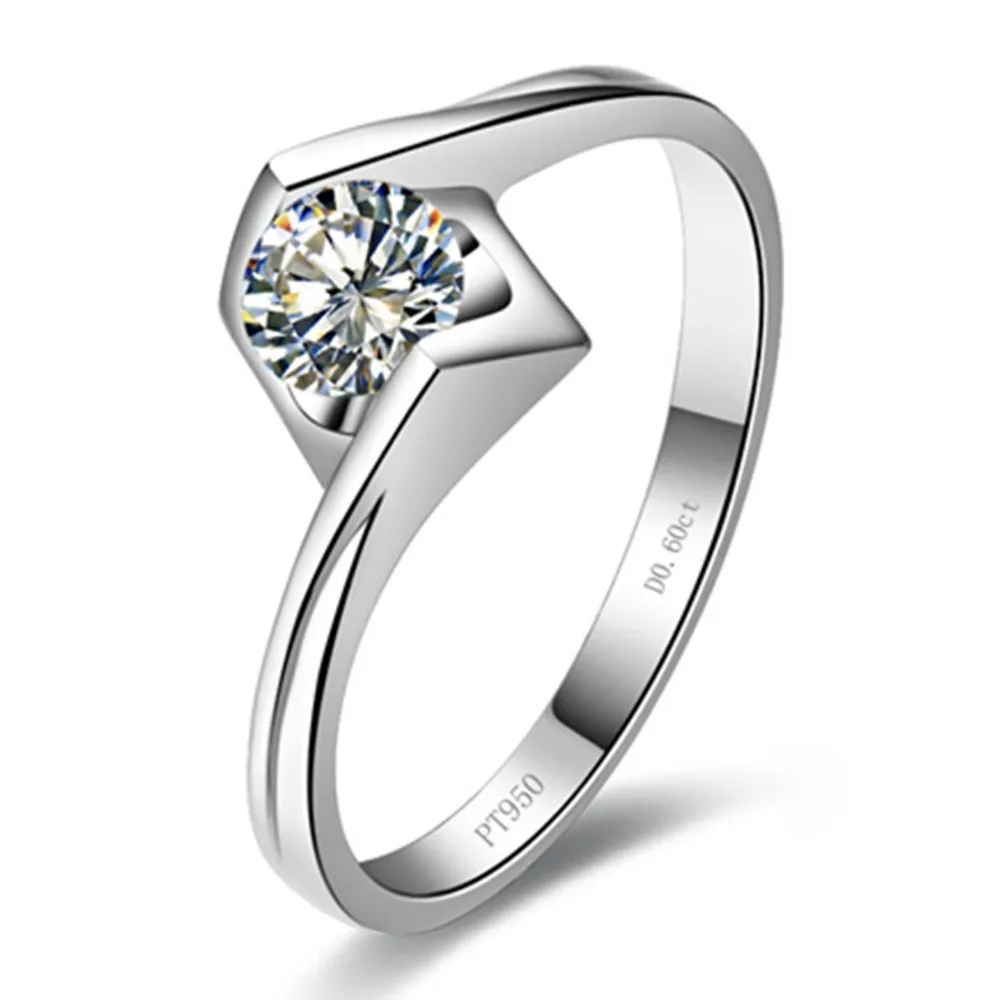 0.6Ct элегантное обручальное кольцо для женщин из стерлингового серебра 925 пробы