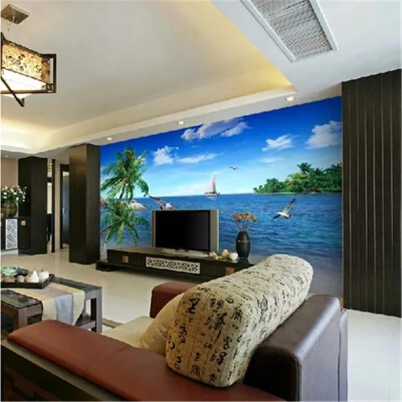 Custom-3d-photo-wallpaper-Palm-beach-scenery-sea-beach-sofa-TV-background-mood-enjoy-nature-mural (1)