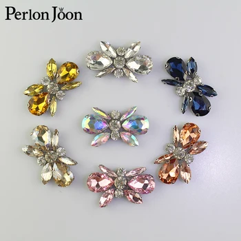 

1pcs DIY color iron on crystal bow-knot rhinestone patch glass hot fix applique decoration shoes bag wedding dress accessories