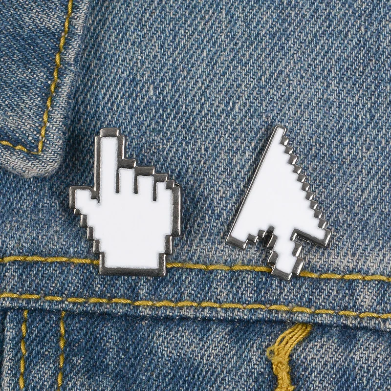 

Computer system logo cursor Enamel Brooch Pin white window icon arrow/hand cursor Lapel Pin men and women jewelry gifts