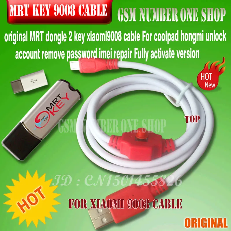 

NEW MRT dongle 2 MRT key 2+ xiaomi9008 cable and Miracle Boot Jig For account remove password imei repair Fully activate version
