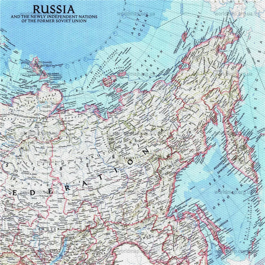 Уникальная карта России, печать на холсте, картина с изысканным дизайном, картина с географическим рисунком, обучение, образование, украшение для дома, наклейка на стену