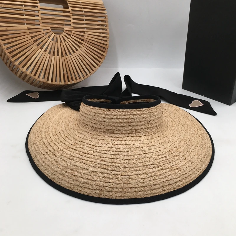 Lafite трава топ шляпа летняя Корейская версия Складной Зонт соломенная шляпа вдоль ленты лук Солнцезащитная шляпа от солнца