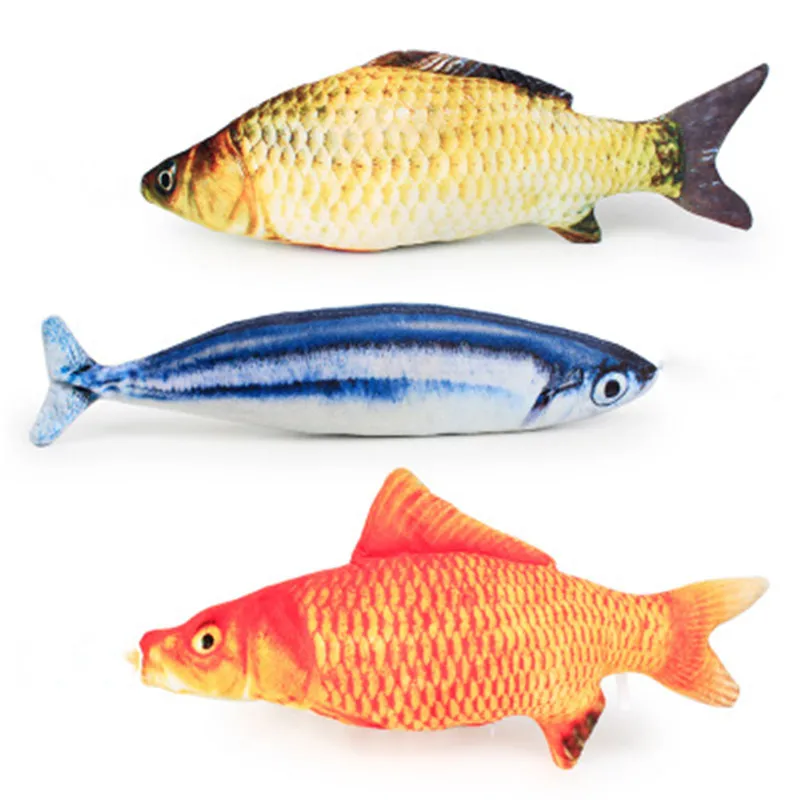 

2019 new plush simulation fish with catnips Cat toy squid saury squid cat toy
