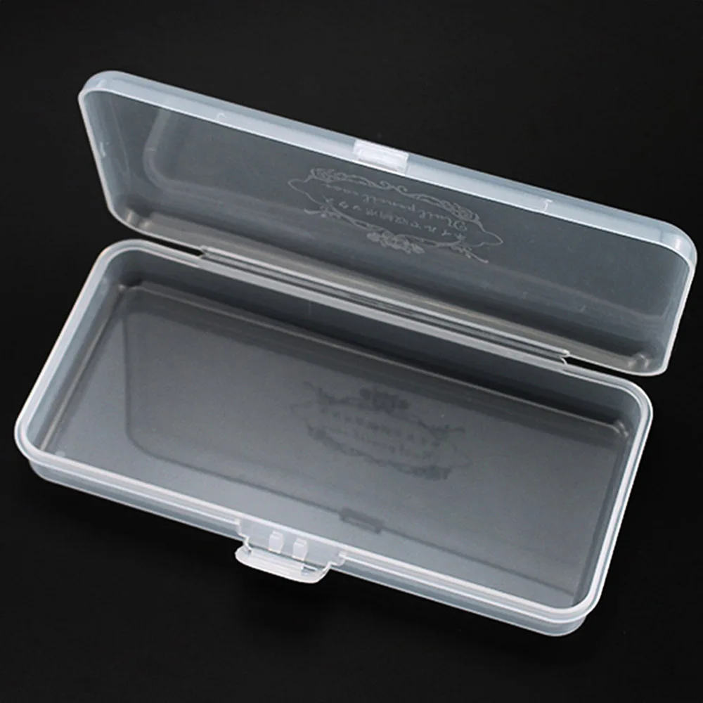 1 шт. прозрачная прямоугольная коробка для хранения длинных пилок для ногтей/кистей/толкателей/ножниц инструменты для ногтей пустой пластиковый контейнер-держатель