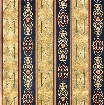 

3D Luxurious Palace Striped Wallpaper European Damascus Luxury Gold Wallpaper Roll Living Room Bedroom Background Wallpaper Roll