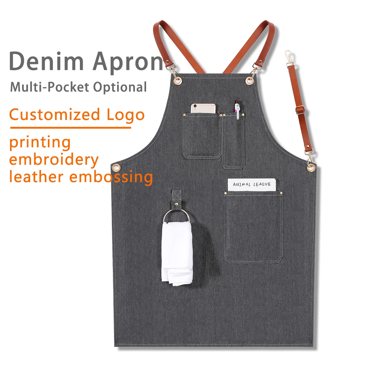 Senior Denim Cowboy Bbq Apron Bib Leather Straps Delantal Cocina