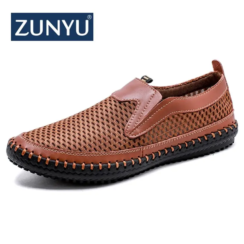 

ZUNYU New Arrival Big Size 38-48 Summer Breathable Mesh Men Casual Shoes For Comfortable Handmade Men Slip-On Lazy Male Shoes