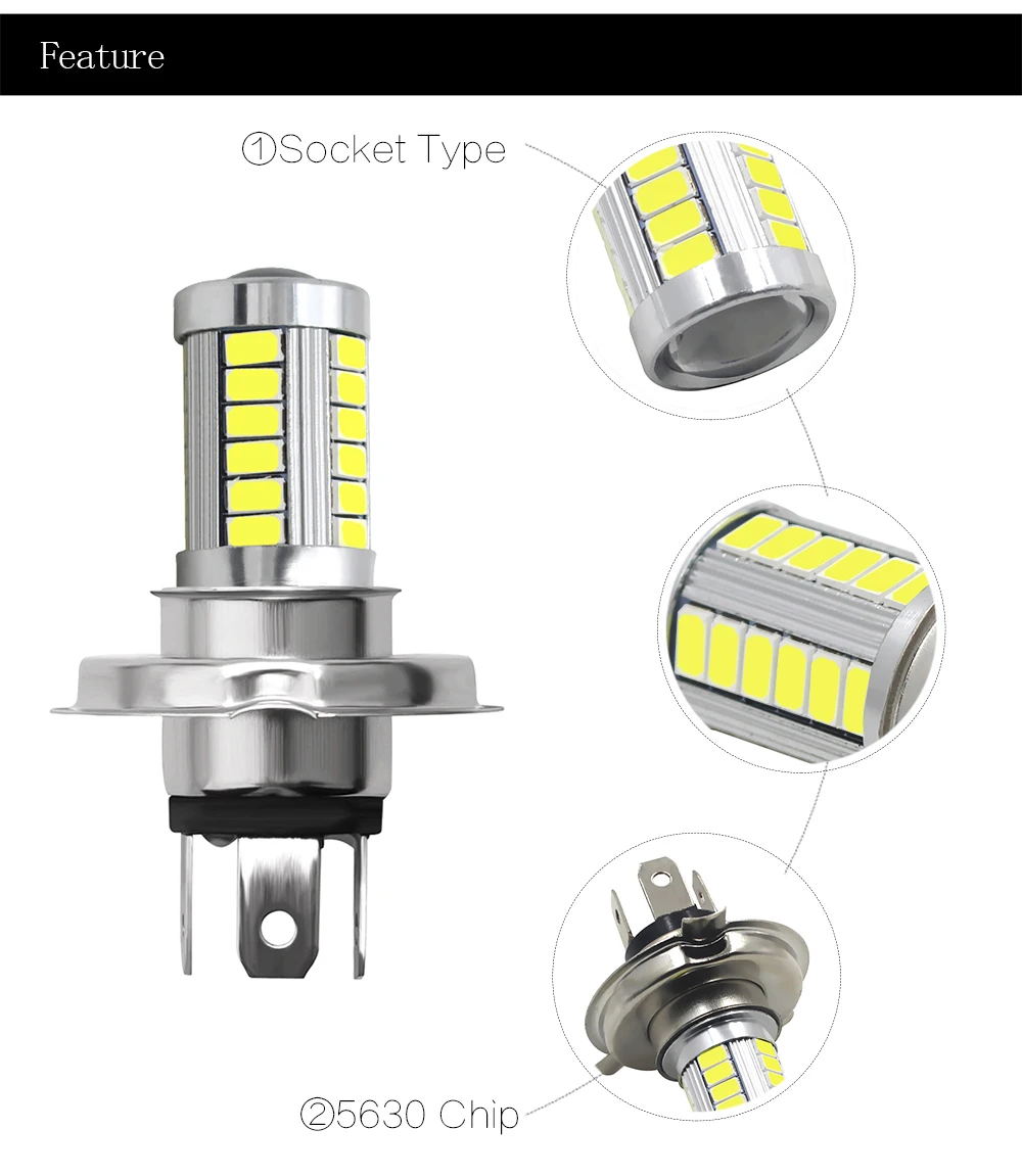 1 шт. H4 H7 светодиодный головной светильник 33 SMD 5630 5730 Противотуманные фары Дневные Фары Светильник супер яркий светодиодный авто лампы хвостовые лампы H11 9005 9006 12V чистый белый