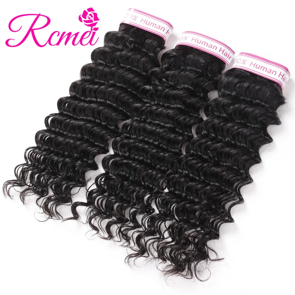Rcmei Brazilian Deep Wave Bundles With Closure Remy Deep Wave Human Hair Weave 3 Bundles With Lace Closure Deep Curly Extensions Rcmei Brazilian Deep Wave Bundles With Closure Remy Deep Wave Human Hair Weave 3 Bundles With Lace Closure Deep Curly Extensions