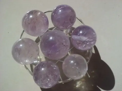 

WW 04909 7 Natural Amethyst Quartz Crystal Sphere Ball China
