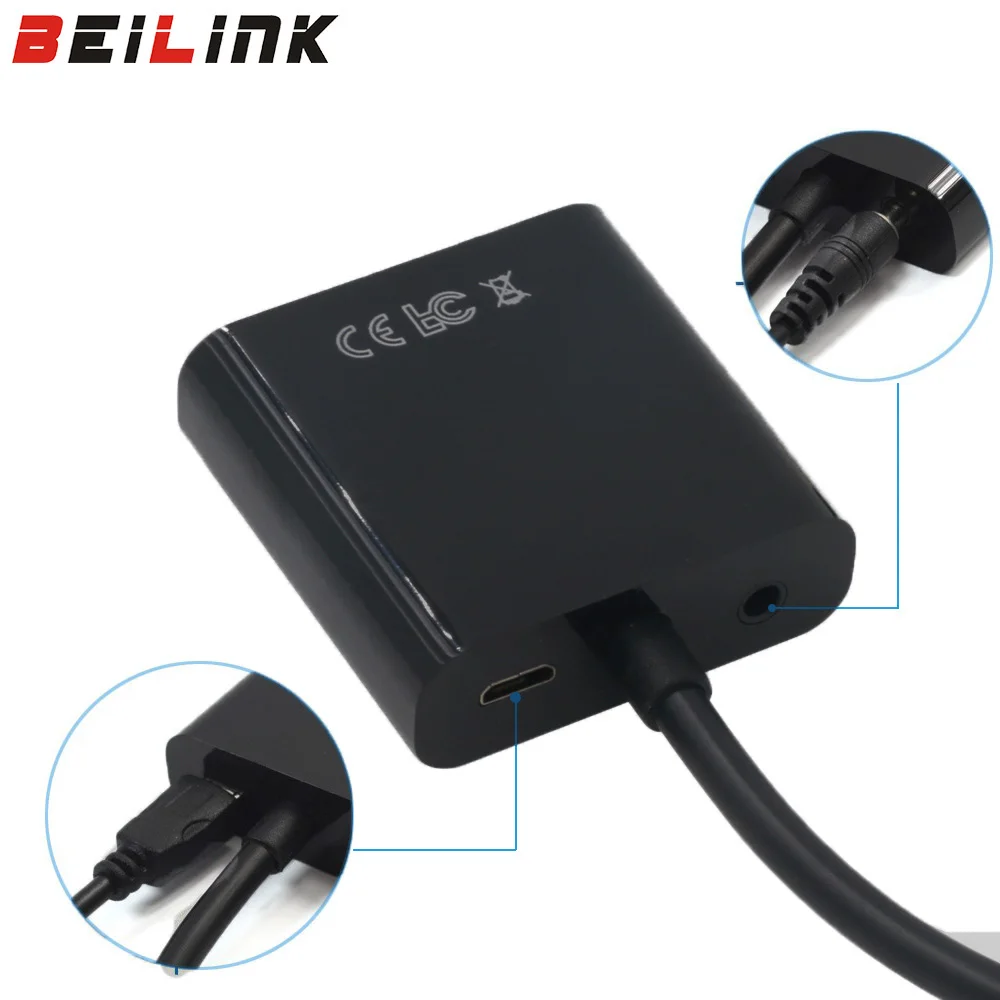 

HDMI to VGA adapter Digital to Analog Audio Converter Cable hdmi vga connector for Xbox 360 PS4 PC Laptop HDTV Box Project