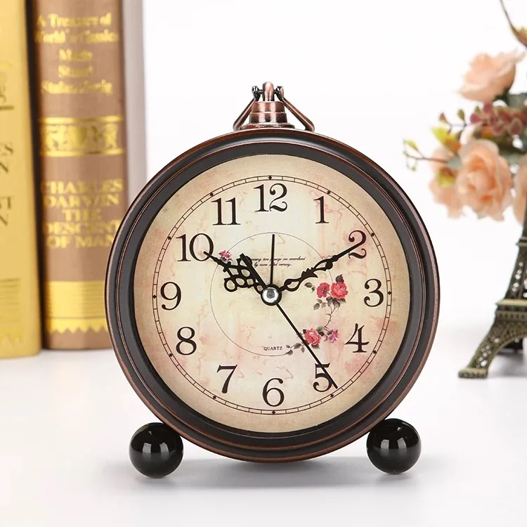NOOLIM Европейский ретро студенческий маленький будильник креативные прикроватные часы для спальни минималистичные немые Часы Домашнее настольное украшение - Цвет: F