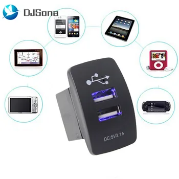 

Car Dual USB Socket Car Charger Boat Shaped 3.1A 5V Output 12-24V Power Adapter for Motorbike Boat Caravans