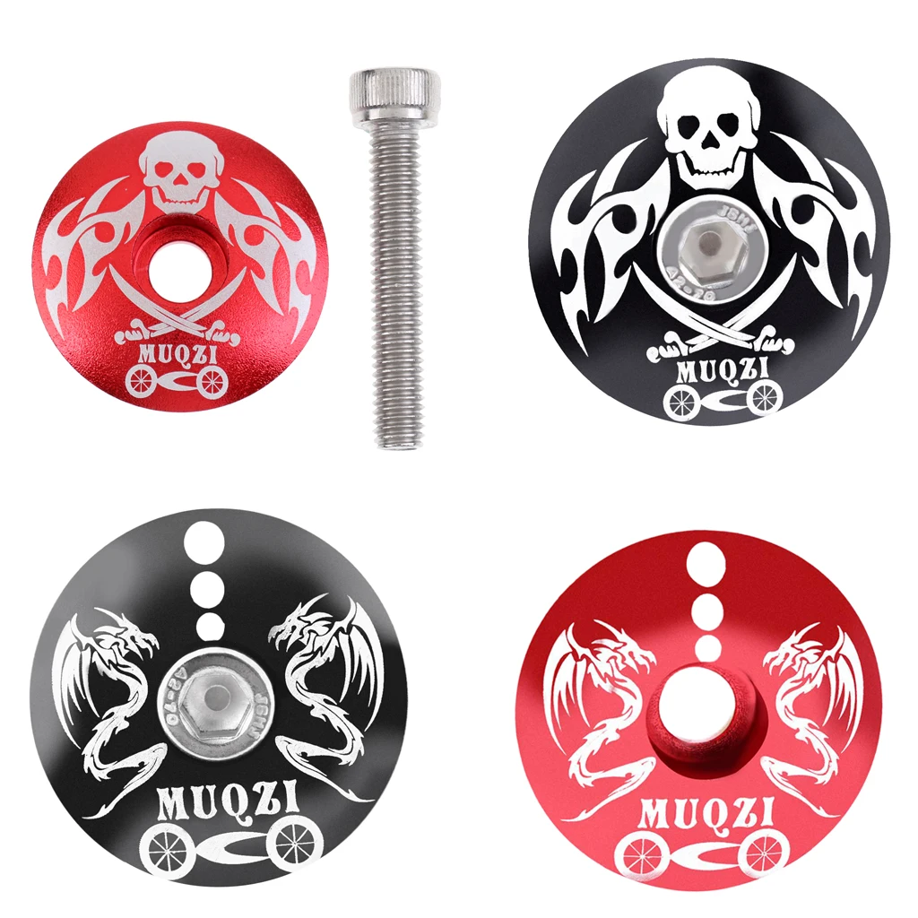 

CNC Bicycle Cycling Headset Top Cap Cover with Screw 1 1/8' Track Bike Stem Accessories