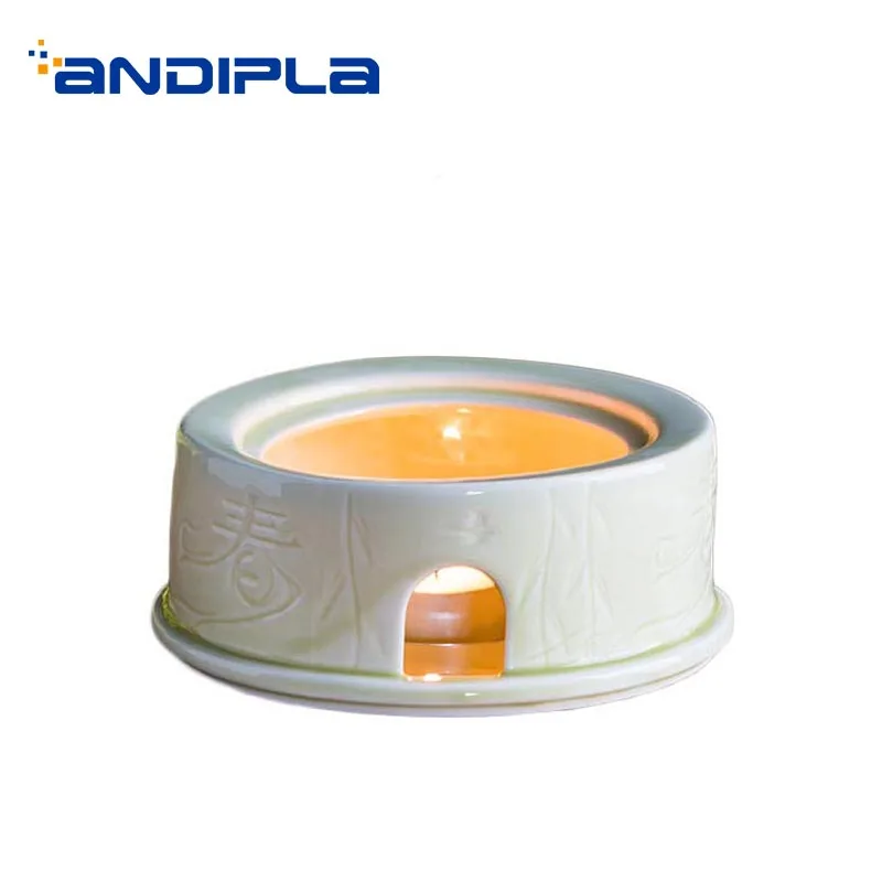 Exquisite Warm Tea Stove Ceramic Base Glass Teapot Candle Heating Shelf