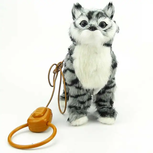 Robot Cat Electronic Plush Cat Singing Songs Walk Electric Kitten Leash Control Music Kitty Pet Cute Animal Toy For Kids Gift 1