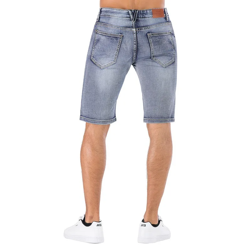 90% OFF 2019 European Style Man Straight Denim Shorts Slim Men Ripped Hole Short Cool Vintage High Quality Summer Male Fashion Trousers