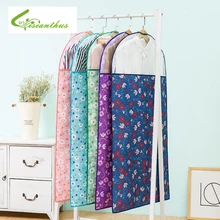 Сумки для хранения гардероба с цветочным принтом, пылезащитный чехол, одежда, пальто, костюм, пылезащитные Чехлы для дома, защита на молнии, 1 шт