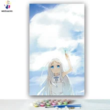 DIY Раскрашивание картины по номерам с цветами без запаха цветов на море Картина Рисунок Живопись по номерам в рамке дома