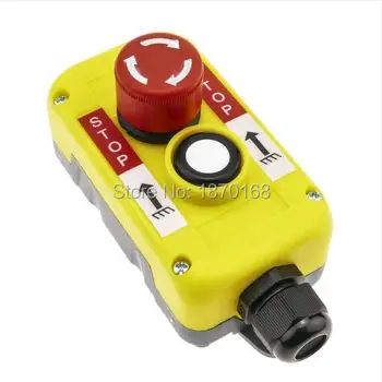 

Control box with 1 momentary push button and emergency stop by LAY5 series