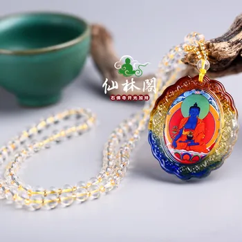 

Greco-Buddhist pocket travel efficacious Mascot Auspicious Bhaisajyaguru Medicine Buddha Crystal Pendant Buddhist Amulet