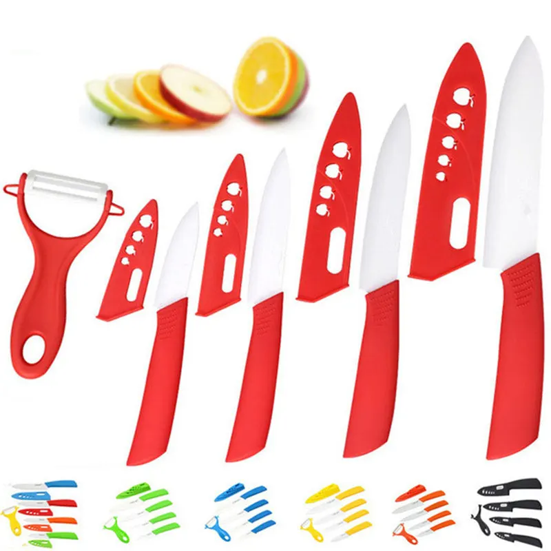 

Hot sales kitchen knife ceramic knife Brand top quality 3" 4" 5" 6" inch + peeler + Covers Chef Fruit Utility Knife