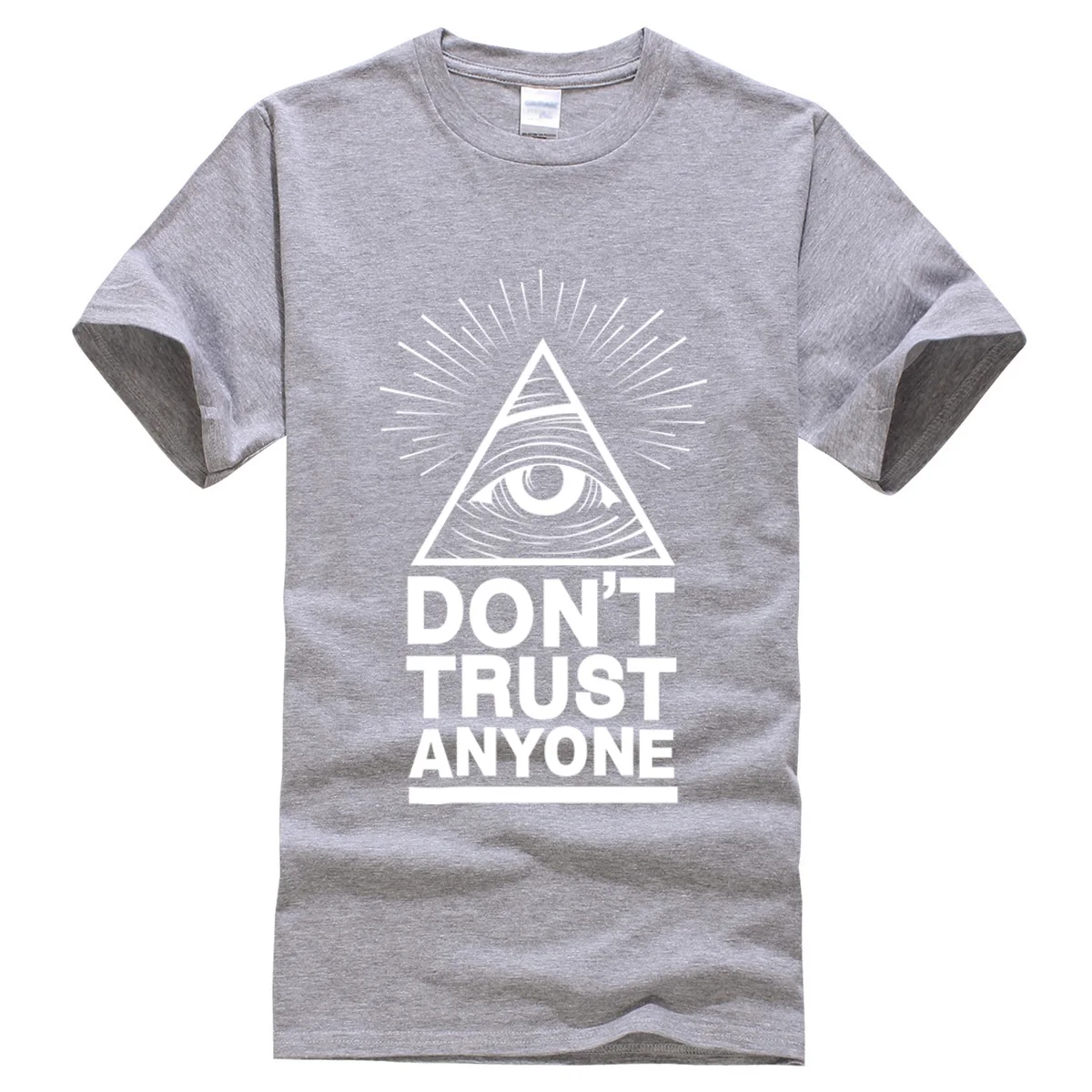 Лето, новинка, мужские футболки, Dont Trust Anyone Illuminati All Seeing Eye, футболка с буквенным принтом, Мужская футболка, повседневные топы, футболки