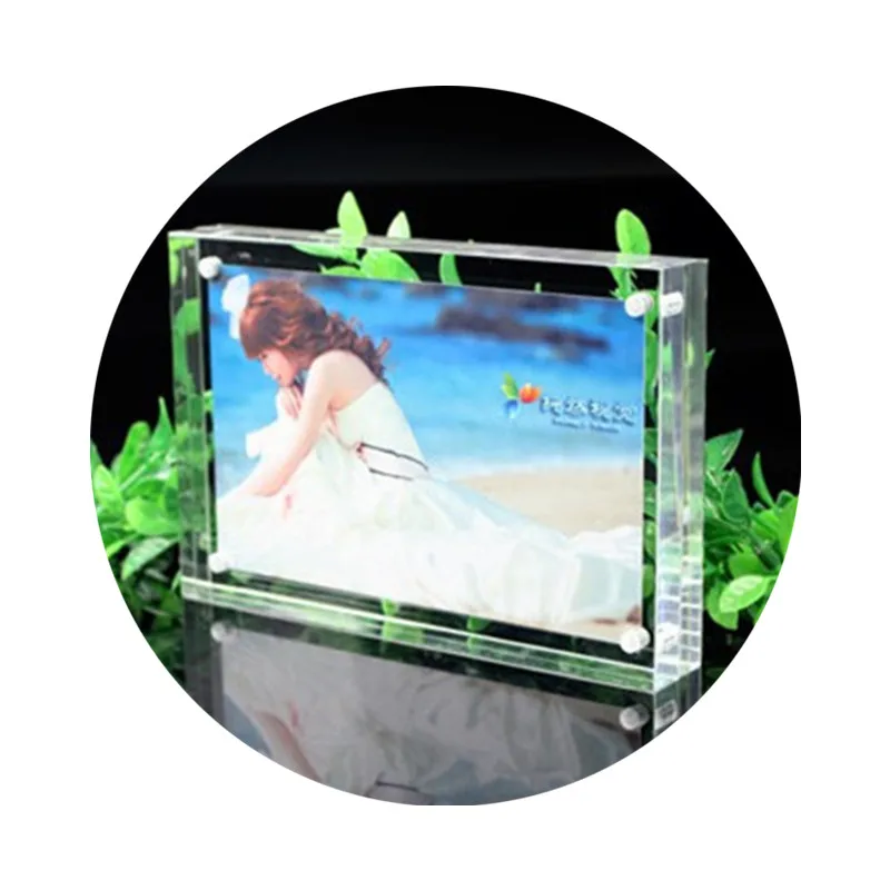 3,5 ''82x56mm acrílico imán Marco de Foto dormitorio decoración cristal creativo Mini Marco Foto Marco puede personalizar cualquier Siz