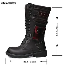 Mexemina/; армейские ботинки; мужские высокие военные Полусапоги с металлической пряжкой; мужские мотоциклетные ботинки до середины икры; мужская обувь на шнуровке