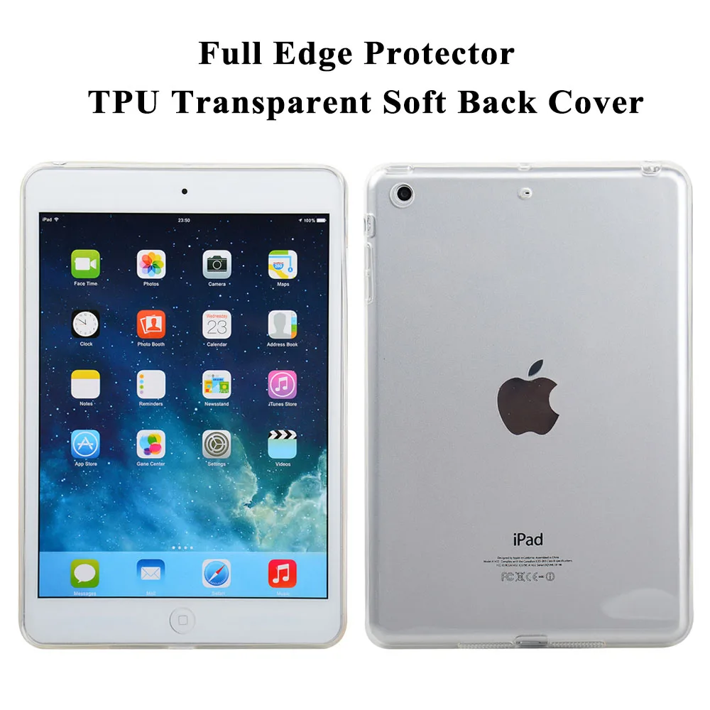 

Redlai Silicone Case For Apple New iPad 9.7 inch Transparent Clear Case For New iPad 2017 Model A1822 Slim Soft TPU Back Cover