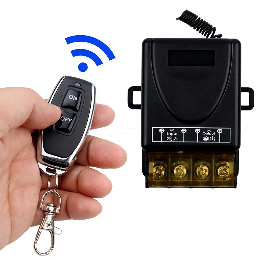 

Kebidumei 1pc 220V 30A relay Wireless RF Remote Control Switch 1 Transmitter+ 1Receiver 433MHz Remote controller