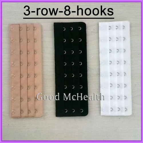 1 Piece Bra Straps Extender 8 hook 3 row 8 hooks , 3 Colors for