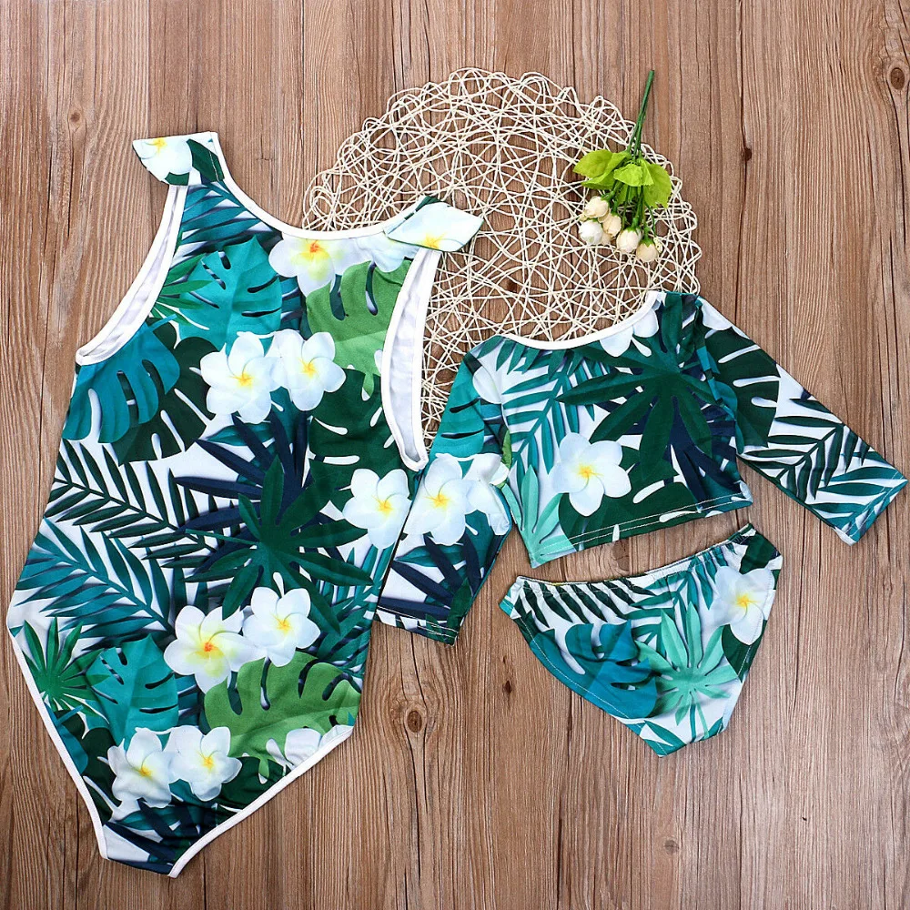 

Hirigin Floral Bikini 2019 Men Women Swimwear Baby Kids Boys And Girls Swimsuit Beachwear Famliy Fits Summer Bathing Suit New